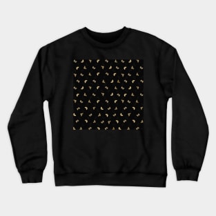Elegant Golden Butterflies Black Pattern Crewneck Sweatshirt